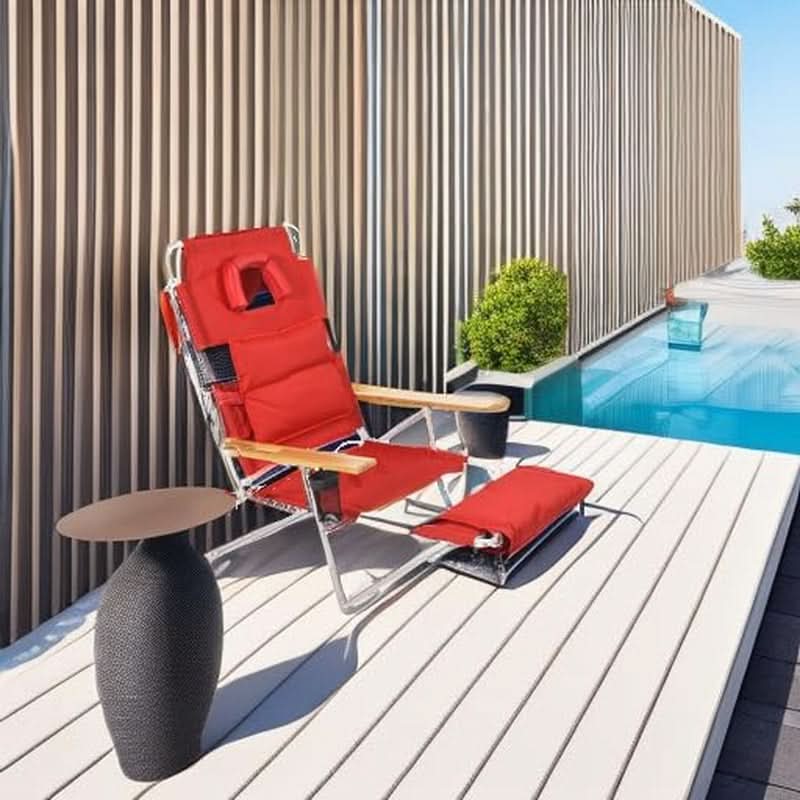 Deluxe Lightweight Reclining Lounge Chair with Footrest