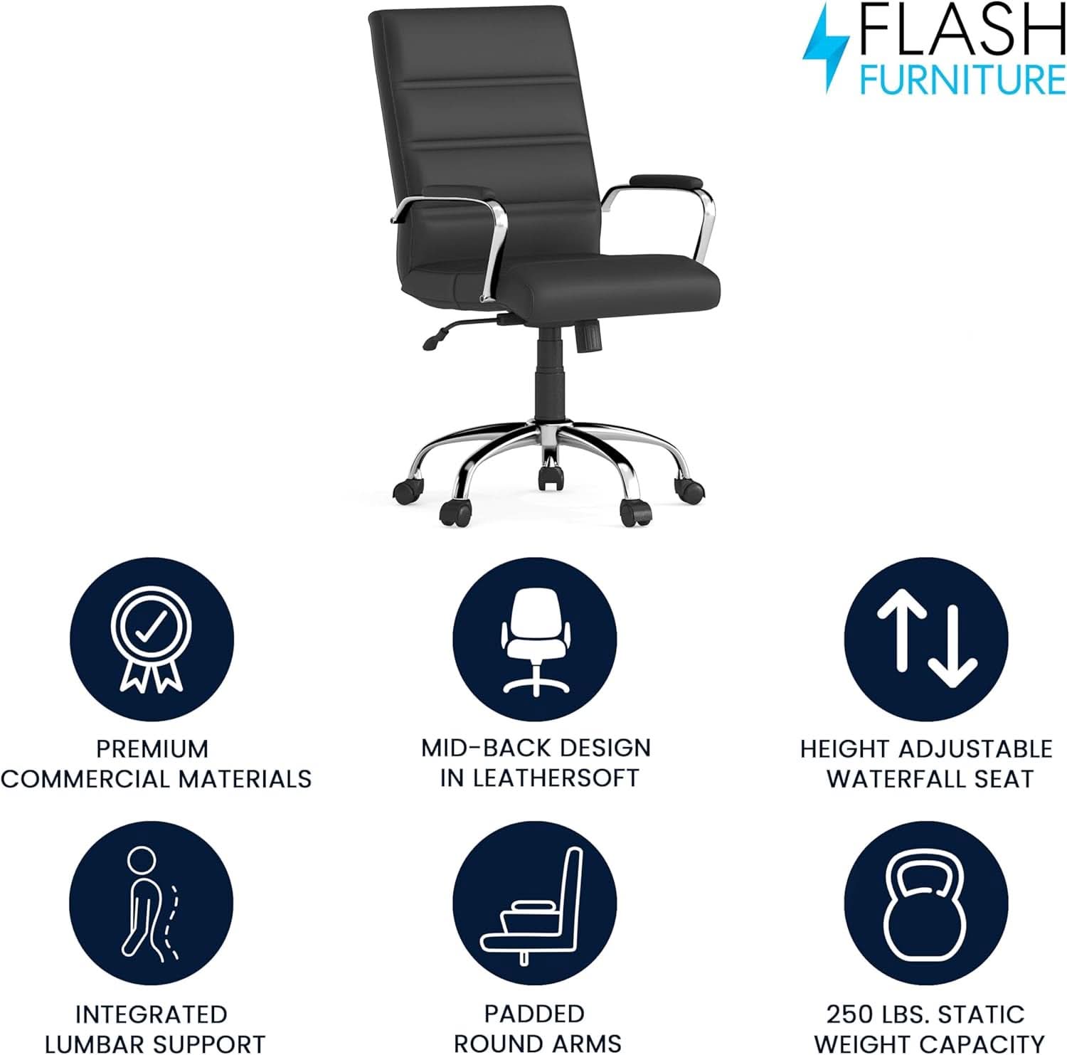 Desk Chair Black Adjustable Office Chair Home Study