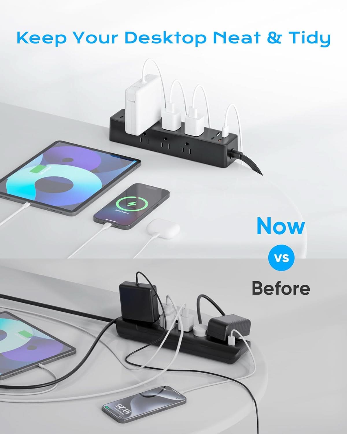 Desk Clamp Power Strip With 17-in-1 Hub And 40W Fast Charge