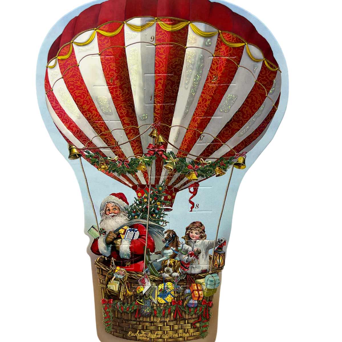 Diecut Hot Air Balloon Advent Card With Envelope