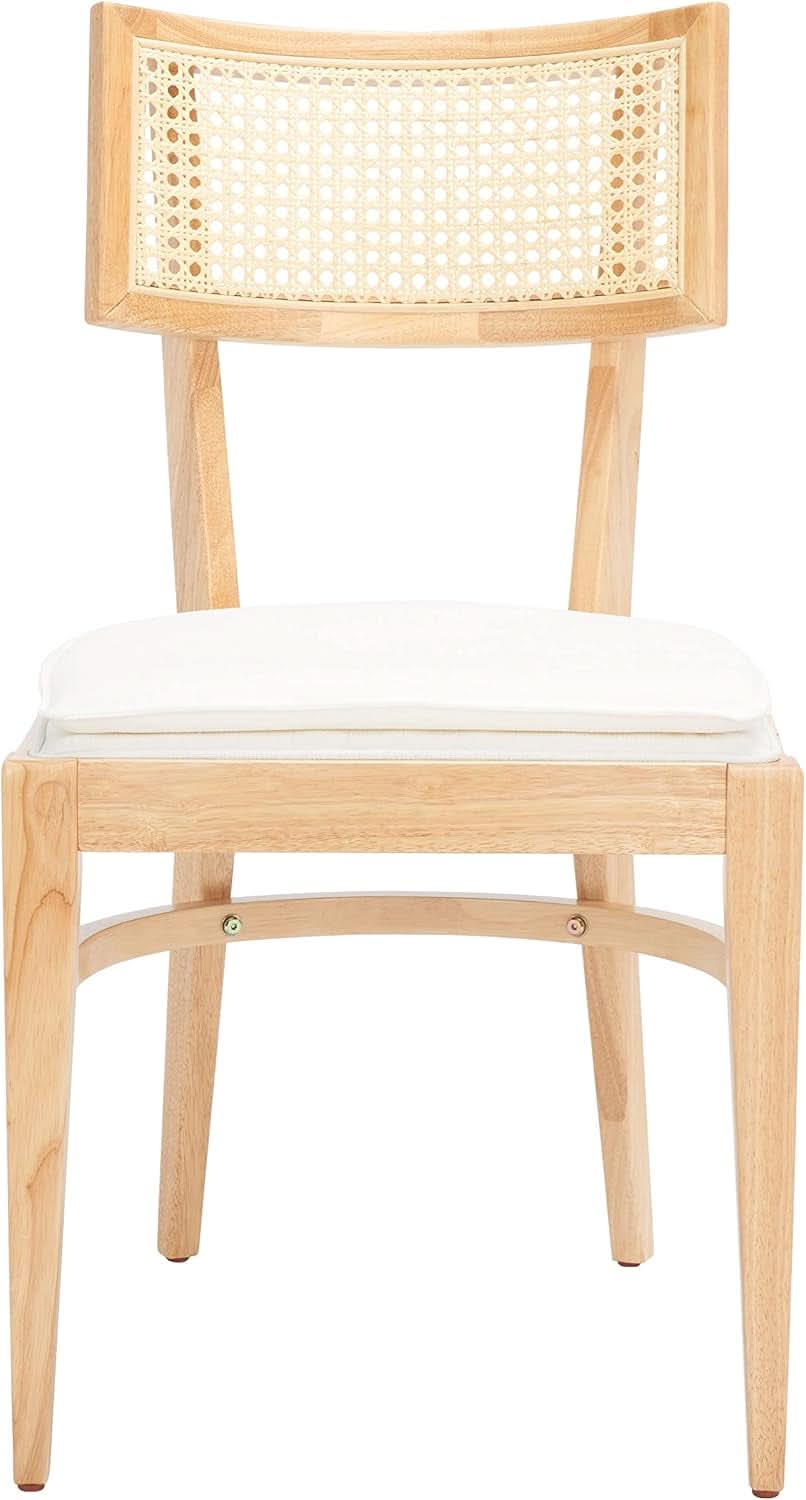 Dining Chair Natural Finish With Cane Detail Cushions