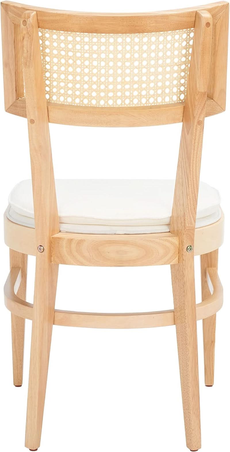 Dining Chair Natural Finish With Cane Detail Cushions