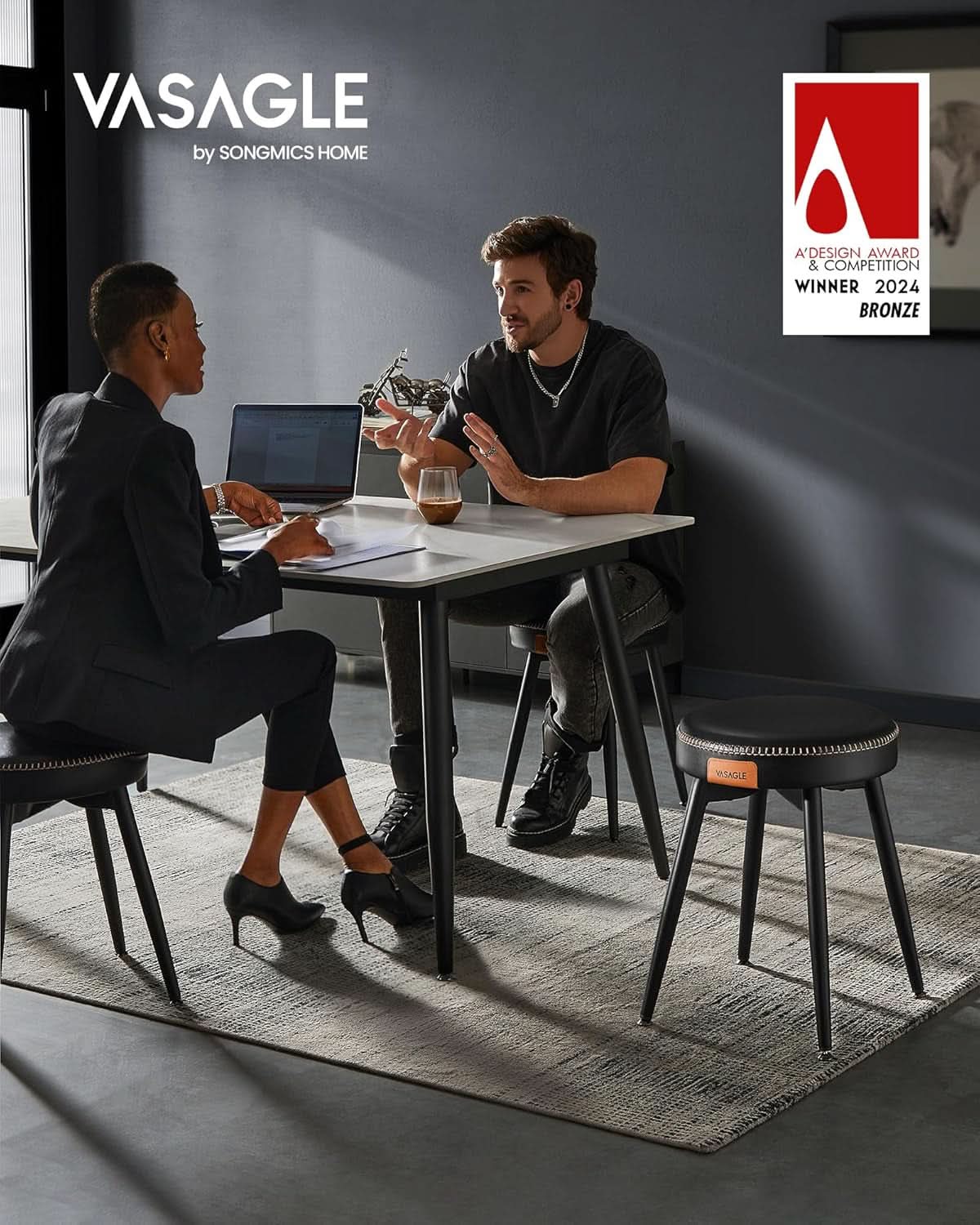 Dining Chairs Ink Black 19 Inch Tall Set Of 2 Sturdy