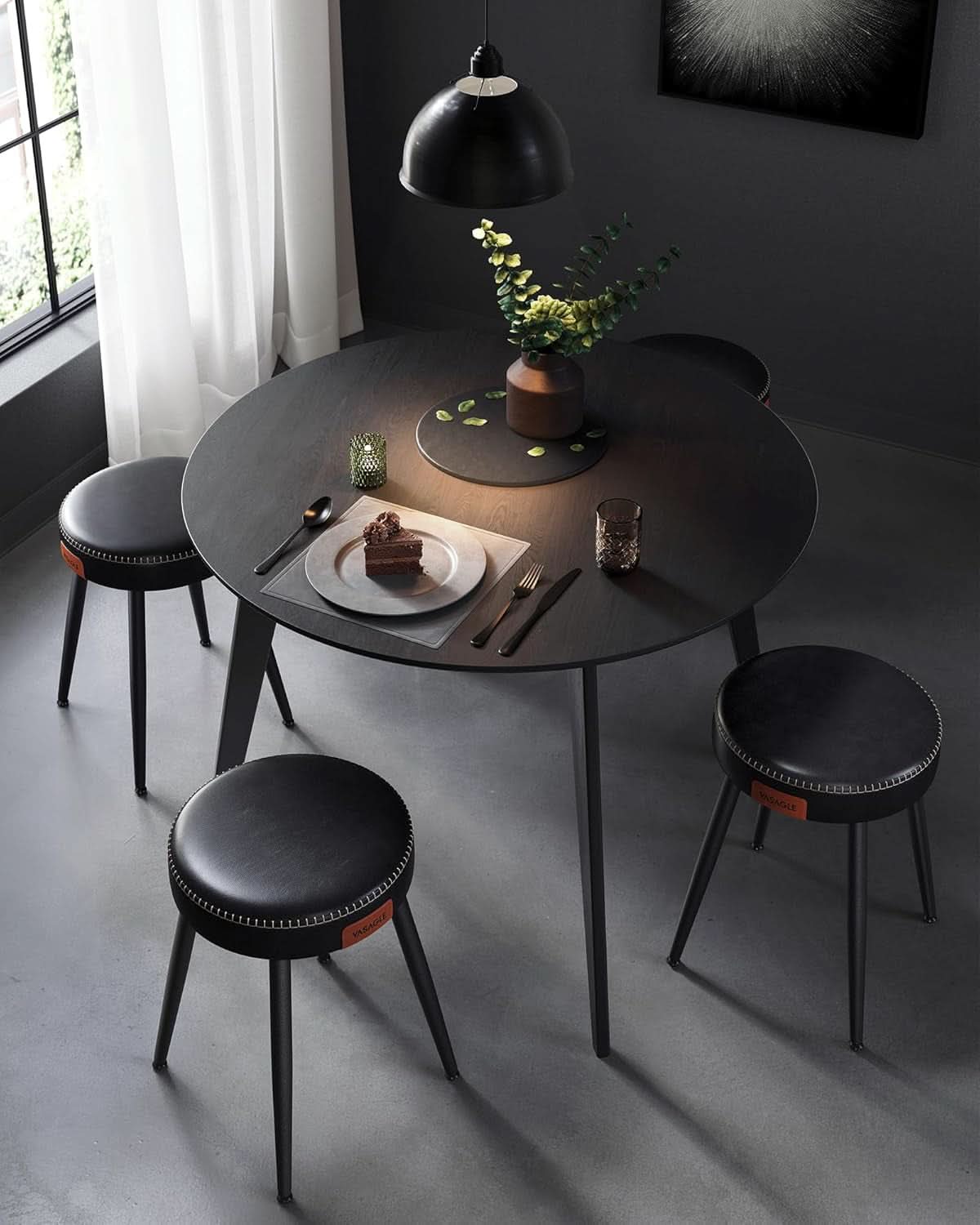 Dining Chairs Ink Black 19 Inch Tall Set Of 2 Sturdy