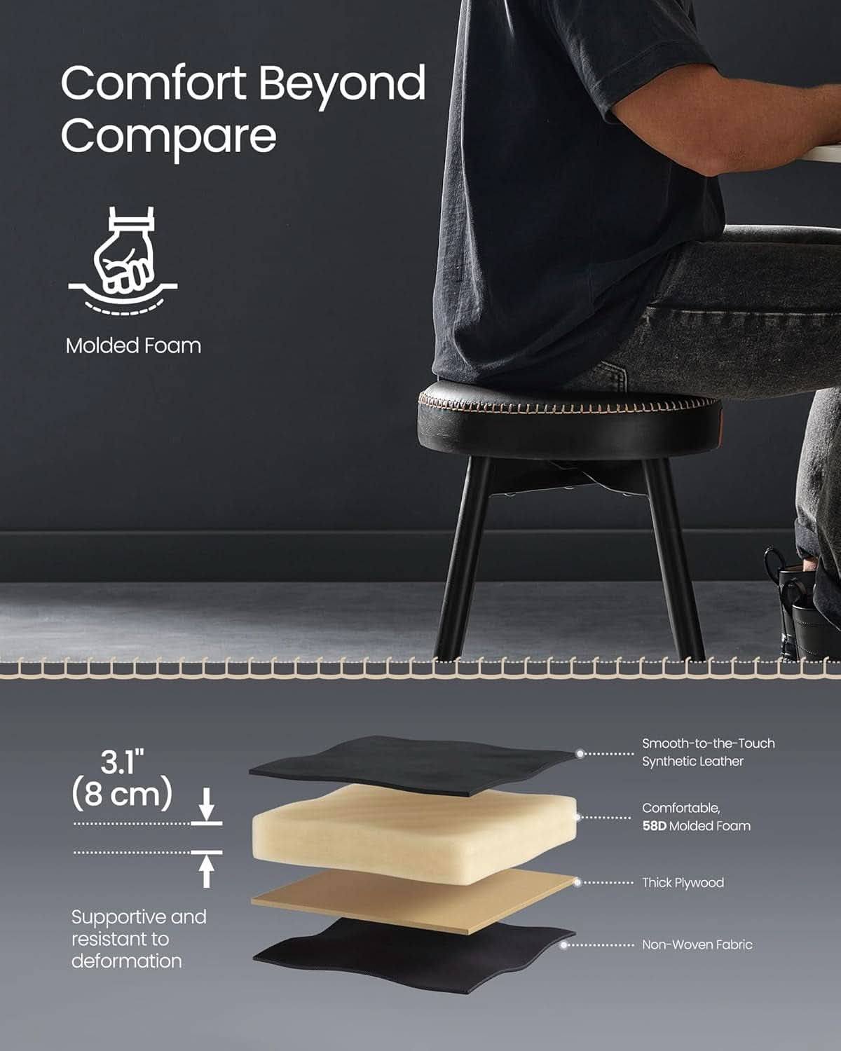 Dining Chairs Ink Black 19 Inch Tall Set Of 2 Sturdy