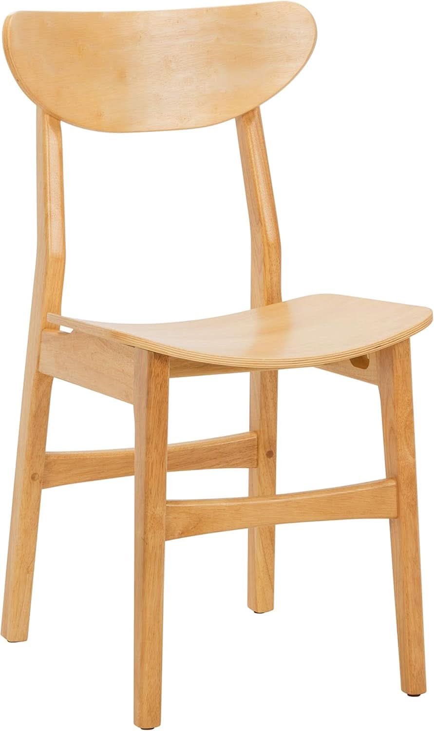 Dining Chairs Set Natural Wood Mid Century Retro 2 Chairs