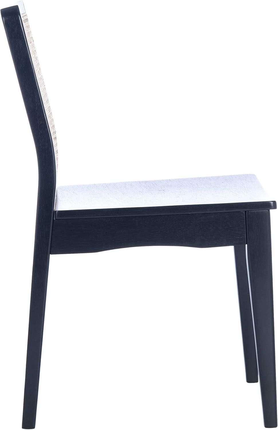 Dining Chairs Set Of 2 Black Natural Rattan Back For Dining Room
