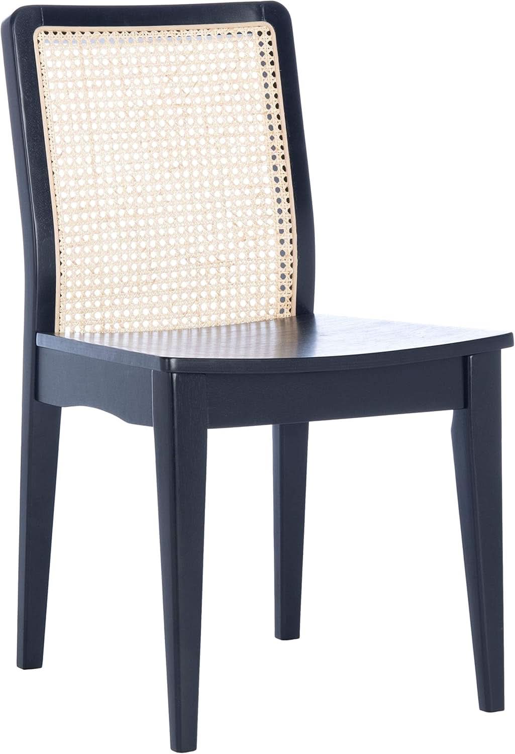 Dining Chairs Set Of 2 Black Natural Rattan Back For Dining Room