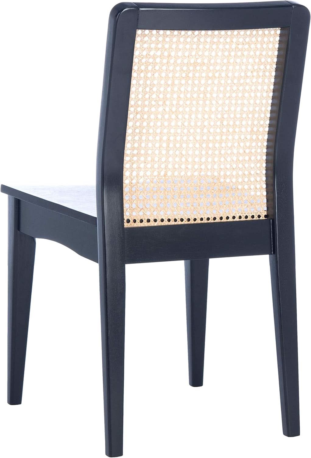 Dining Chairs Set Of 2 Black Natural Rattan Back For Dining Room