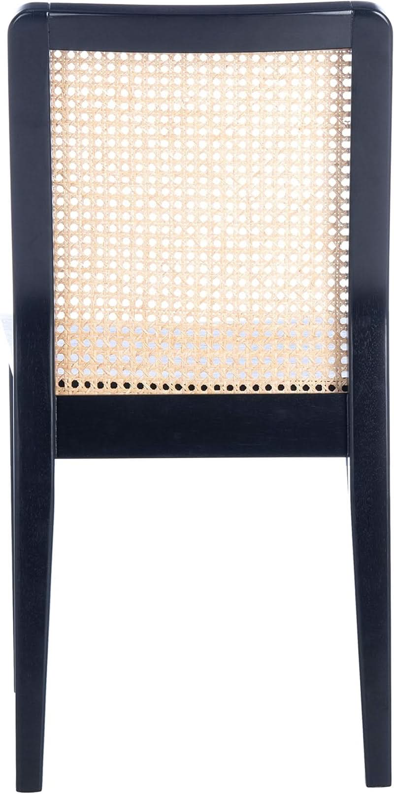 Dining Chairs Set Of 2 Black Natural Rattan Back For Dining Room