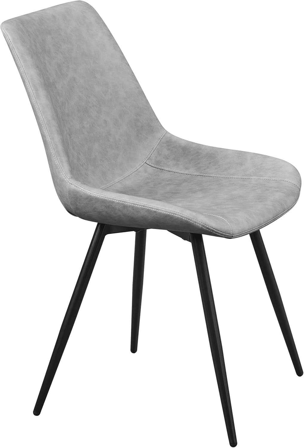 Dining Chairs Set Of 2 Grey Faux Leather With Metal Legs