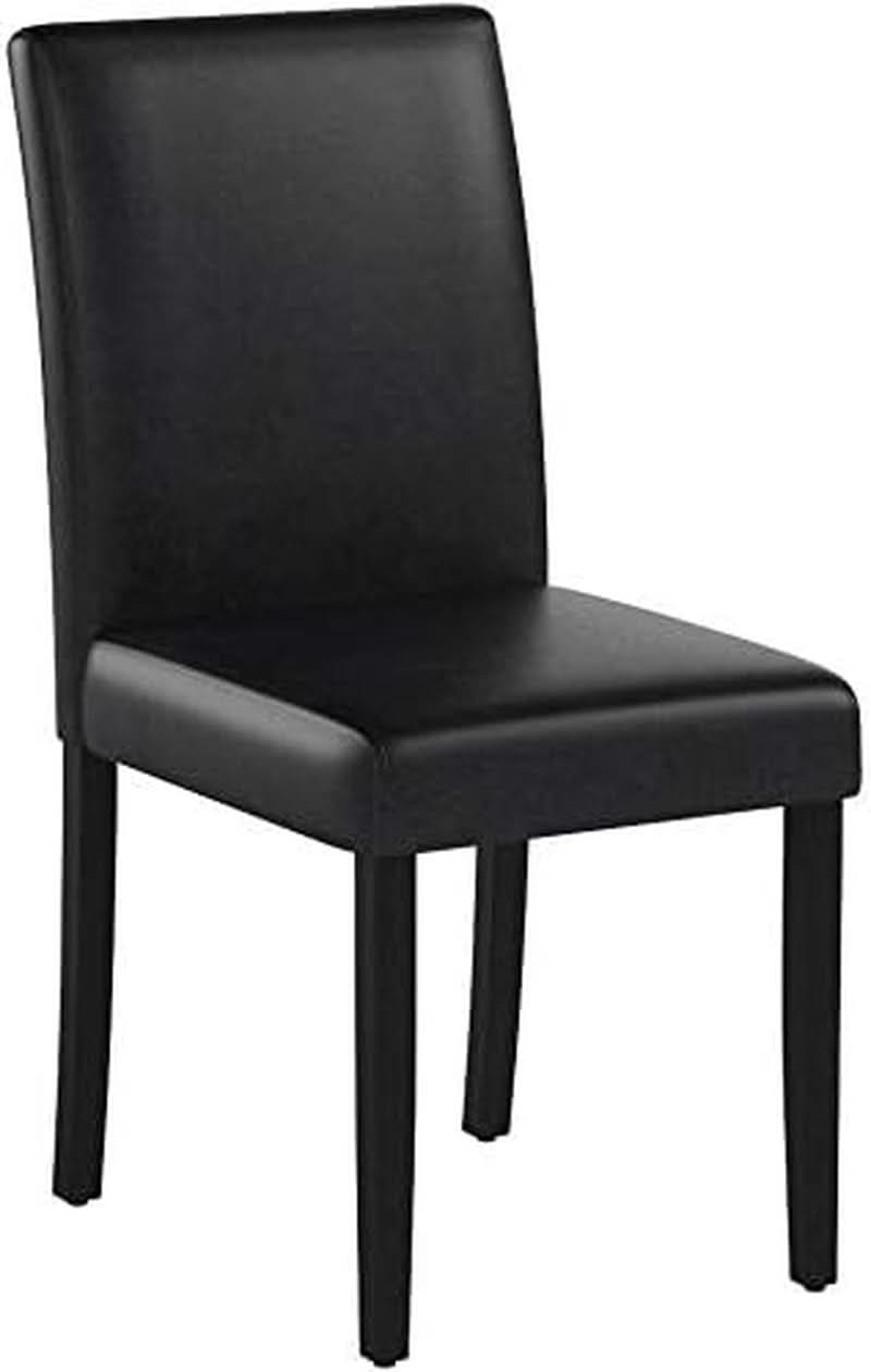 Dining Chairs Set Of 4 Waterproof PU Leather Cushioned With Wood Legs