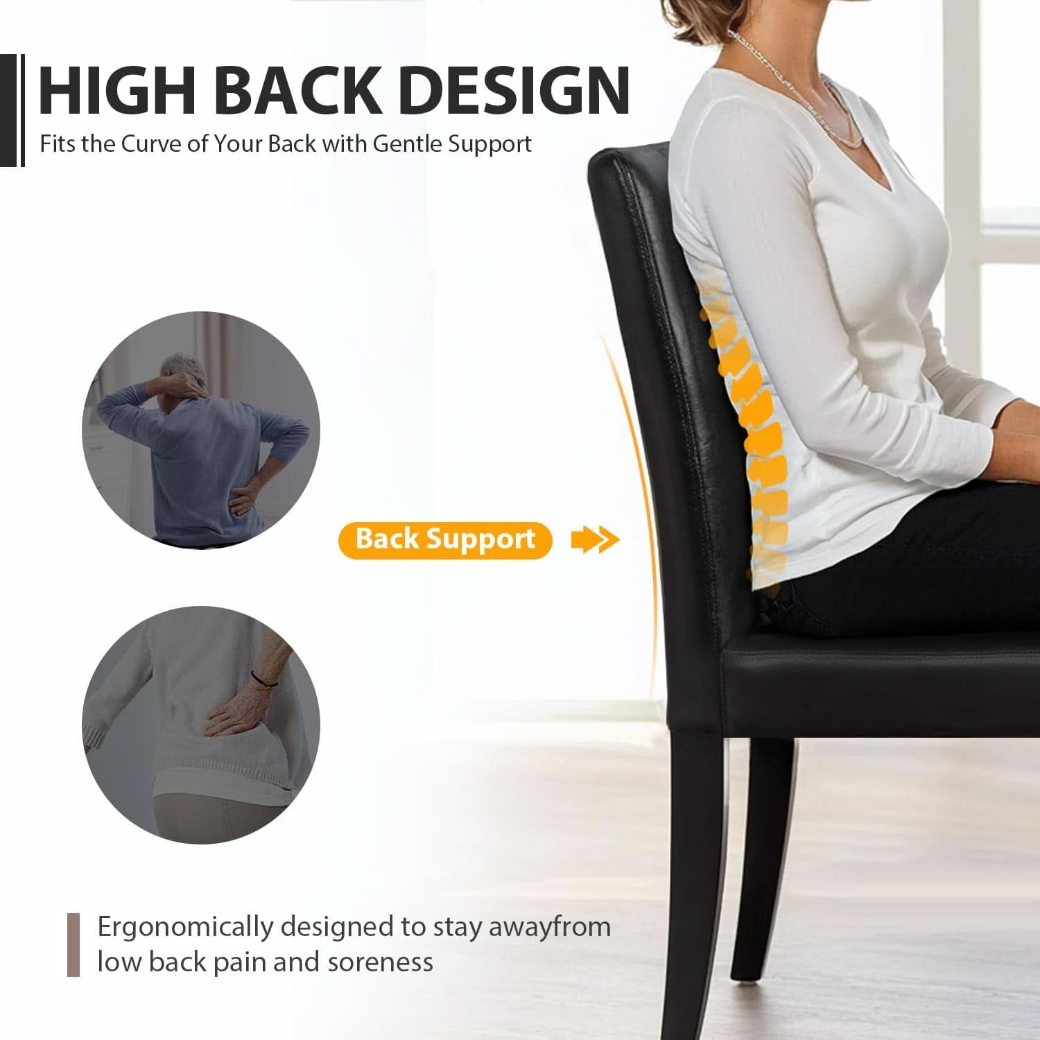 Dining Chairs Set Of 4 Waterproof PU Leather Cushioned With Wood Legs