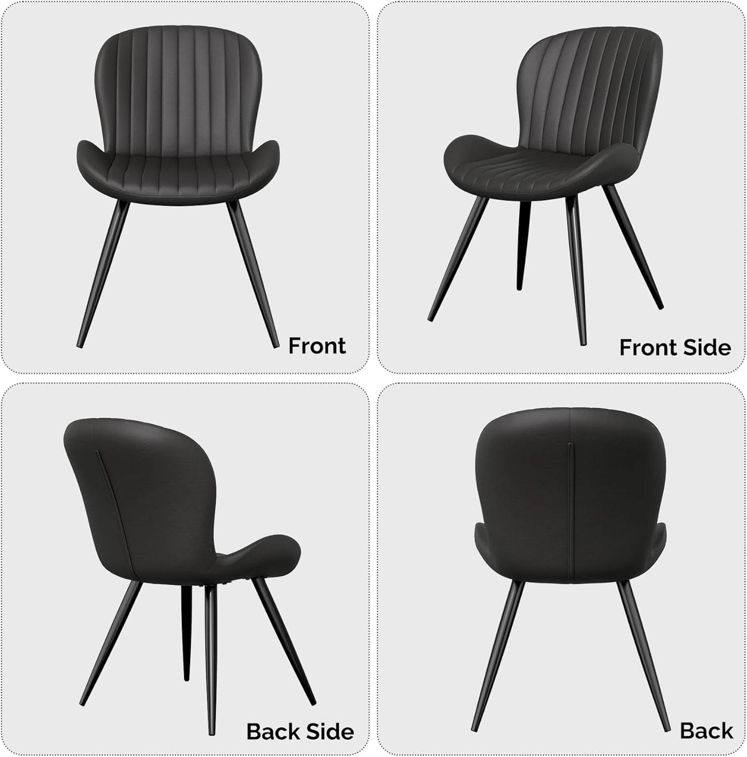 Dining Chairs Set Of 6 Modern Upholstered Black 19 Inch