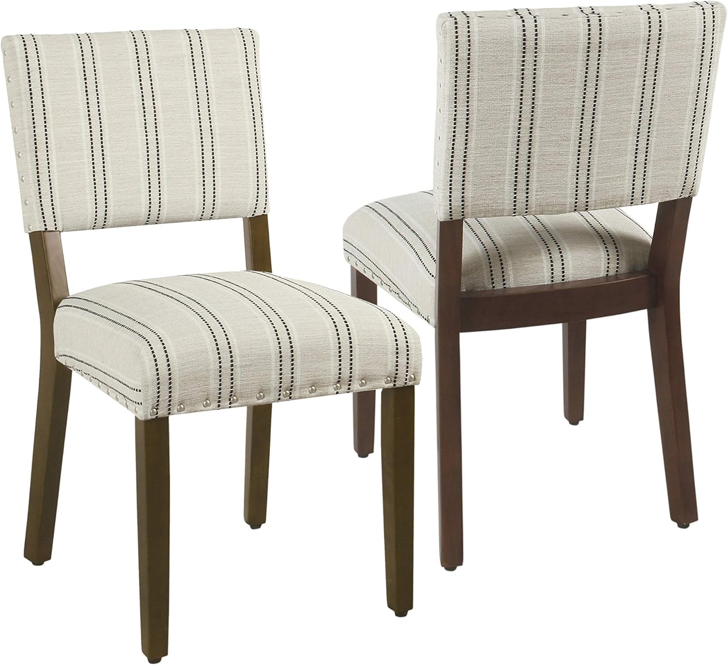 Dining Chairs With Nailhead Trim Black White Set Of 2