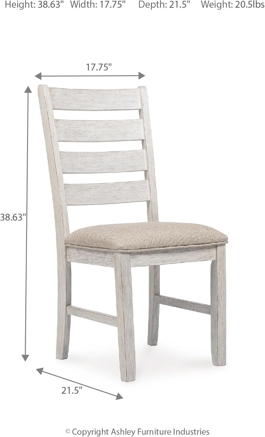 Dining Room Chair Set Of 2 Whitewash Finish Upholstered