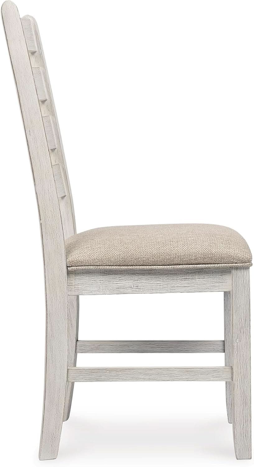 Dining Room Chair Set Of 2 Whitewash Finish Upholstered