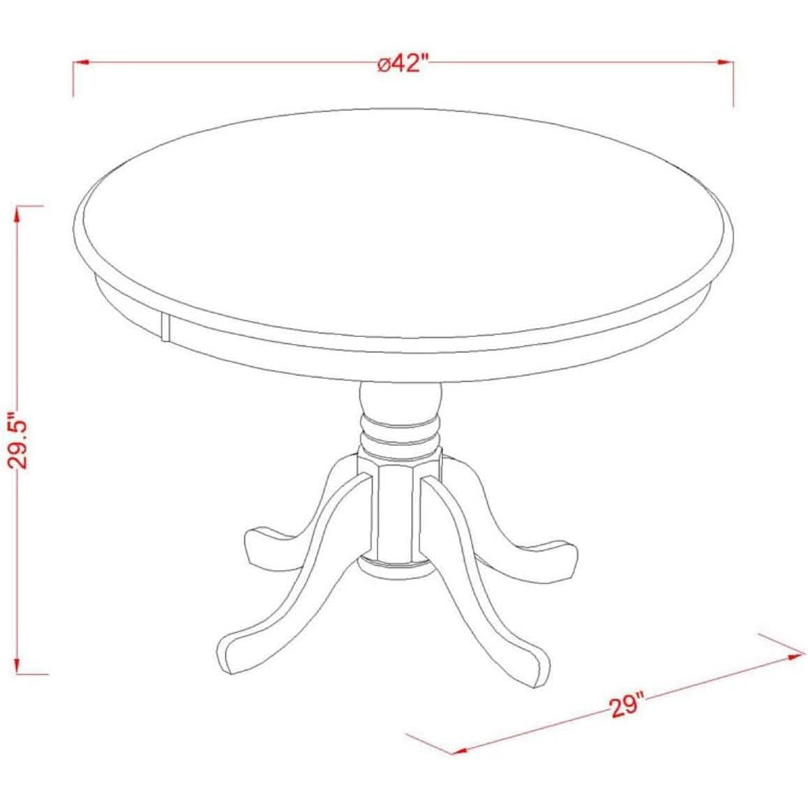 Dining Table 42 Inch Round Top With Pedestal Base Leg