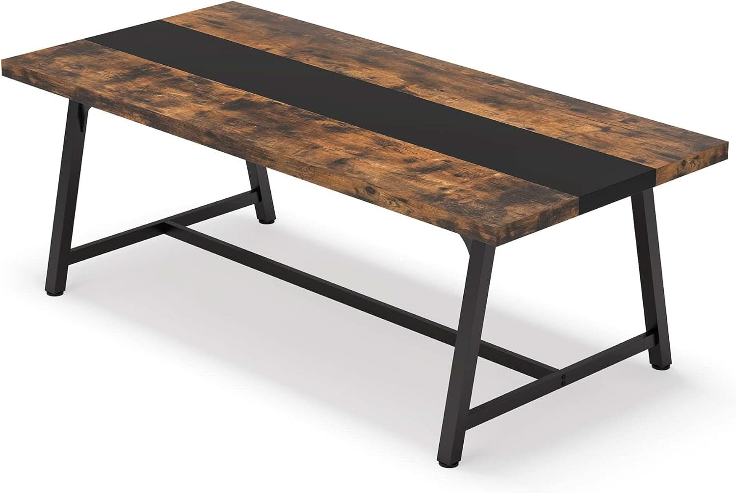 Dining Table For 8 70.87 Inch Rectangular Wood Metal Frame