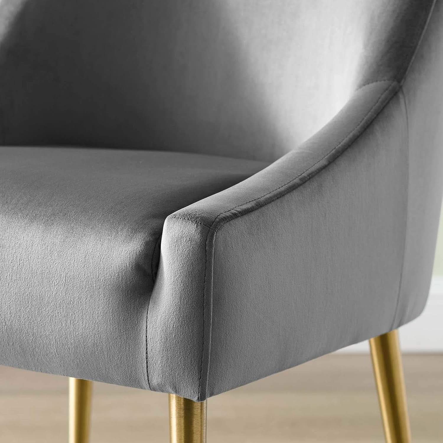 Discern Upholstered Performance Velvet Dining Chair Gray