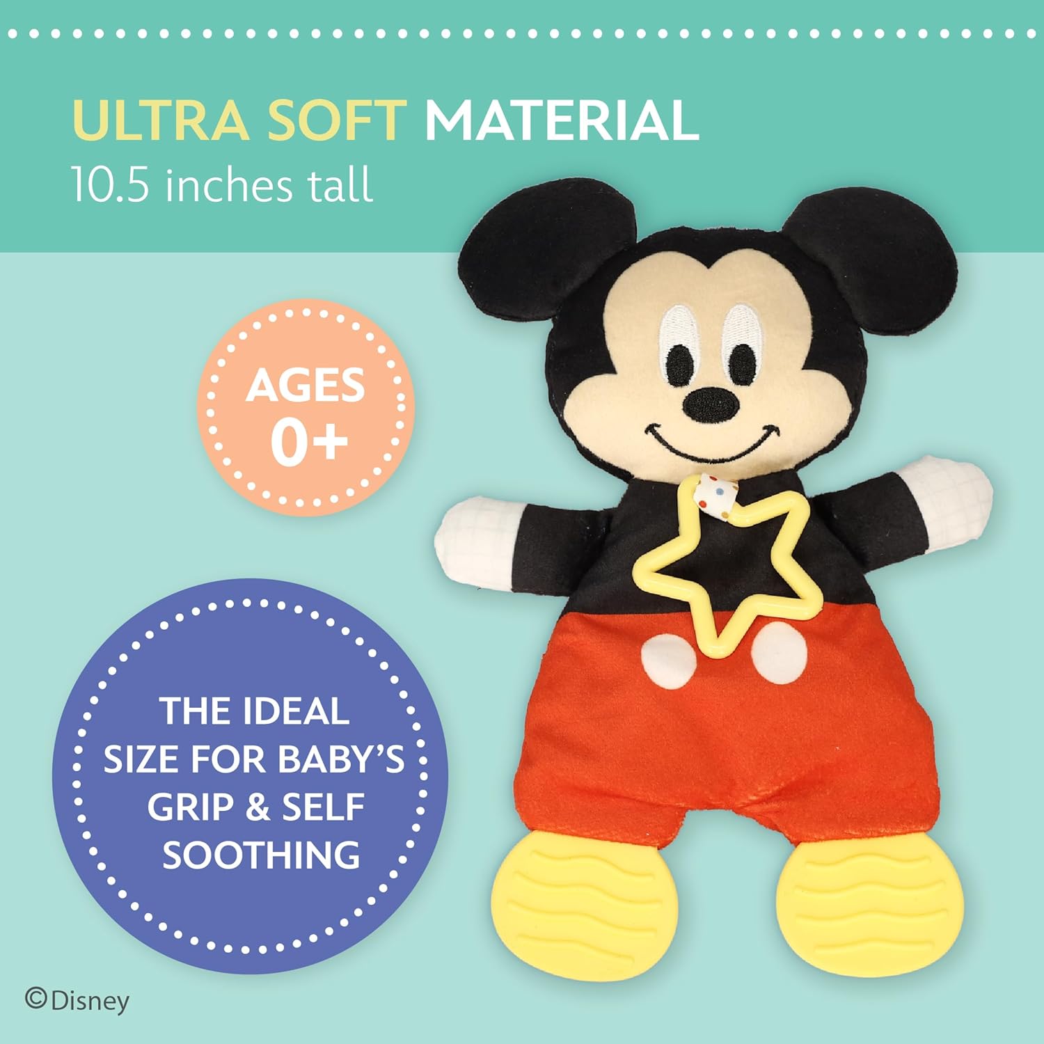 Disney Mickey Mouse Sensory Blanky with Crinkle