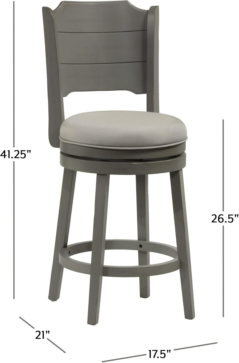 Distressed Gray Swivel Counter Height Stool with Comfort