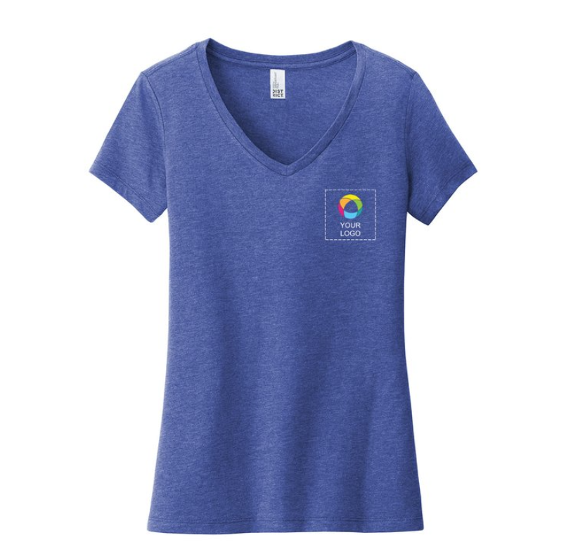 District® Women’s Very Important Tee® V-Neck with Left Chest and Back Print - Stylishly Versatile with Eye-Catching Design