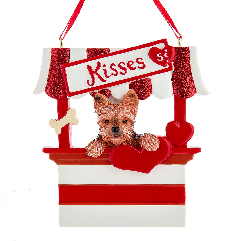 Dog Kisses - Kissing Booth Ornament - Yorkie