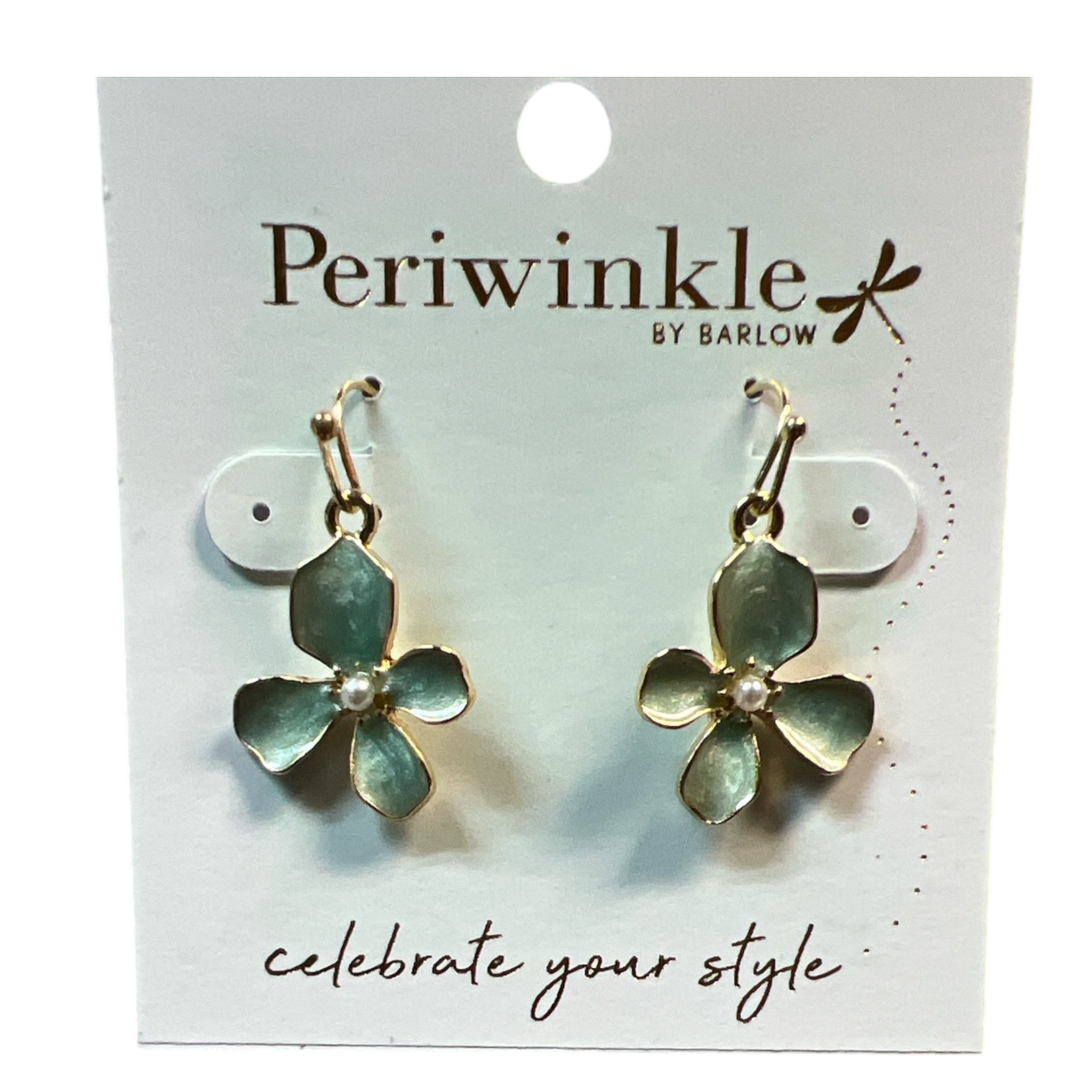 Dogwood Flower Earrings – Greenish Blue