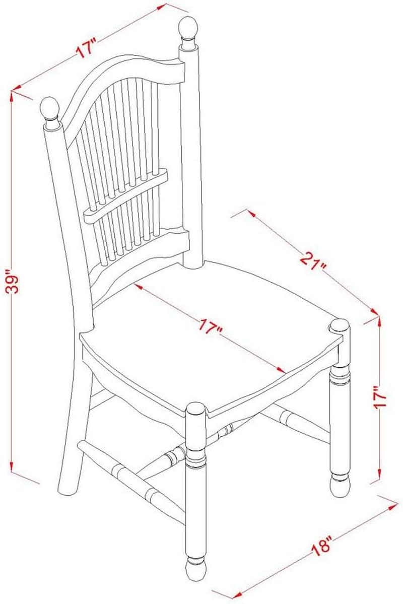 Dover Slat Back Dining Chairs Set Of 2 In Black And Cherry