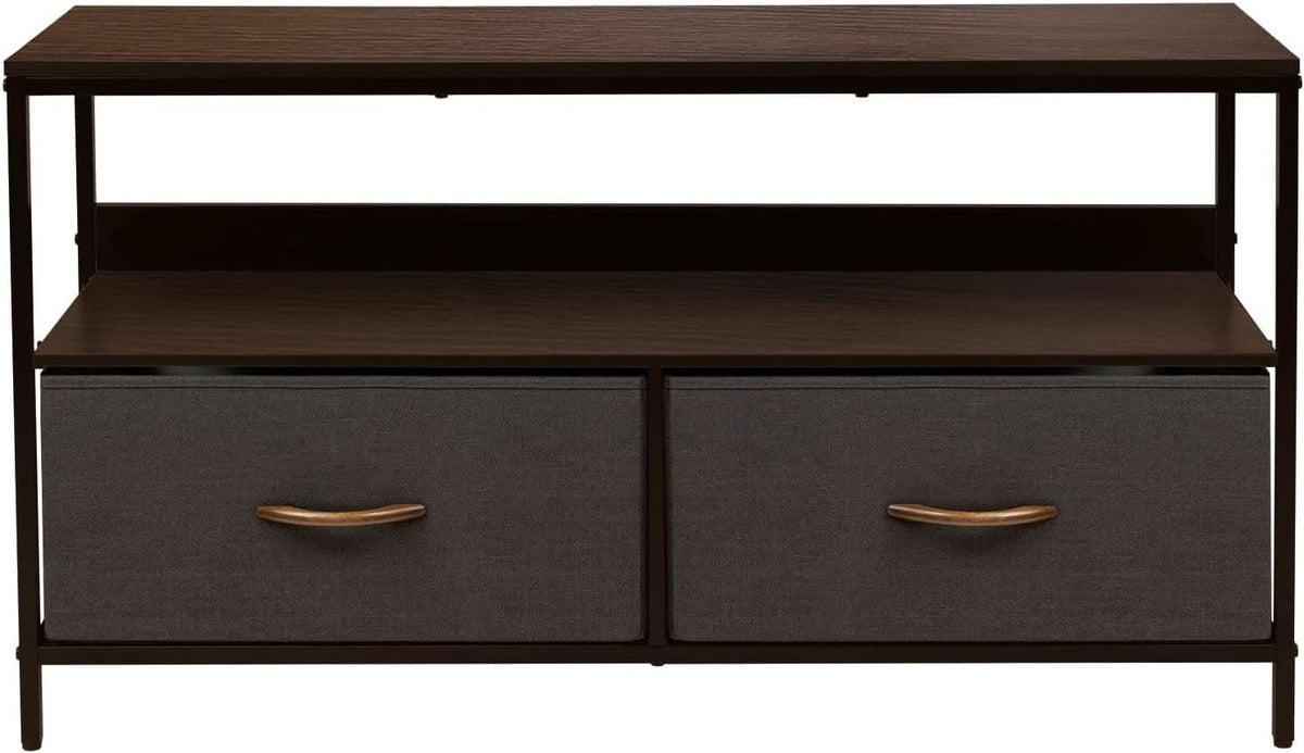 Dresser Style TV Stand With Two Drawers And Wood Top