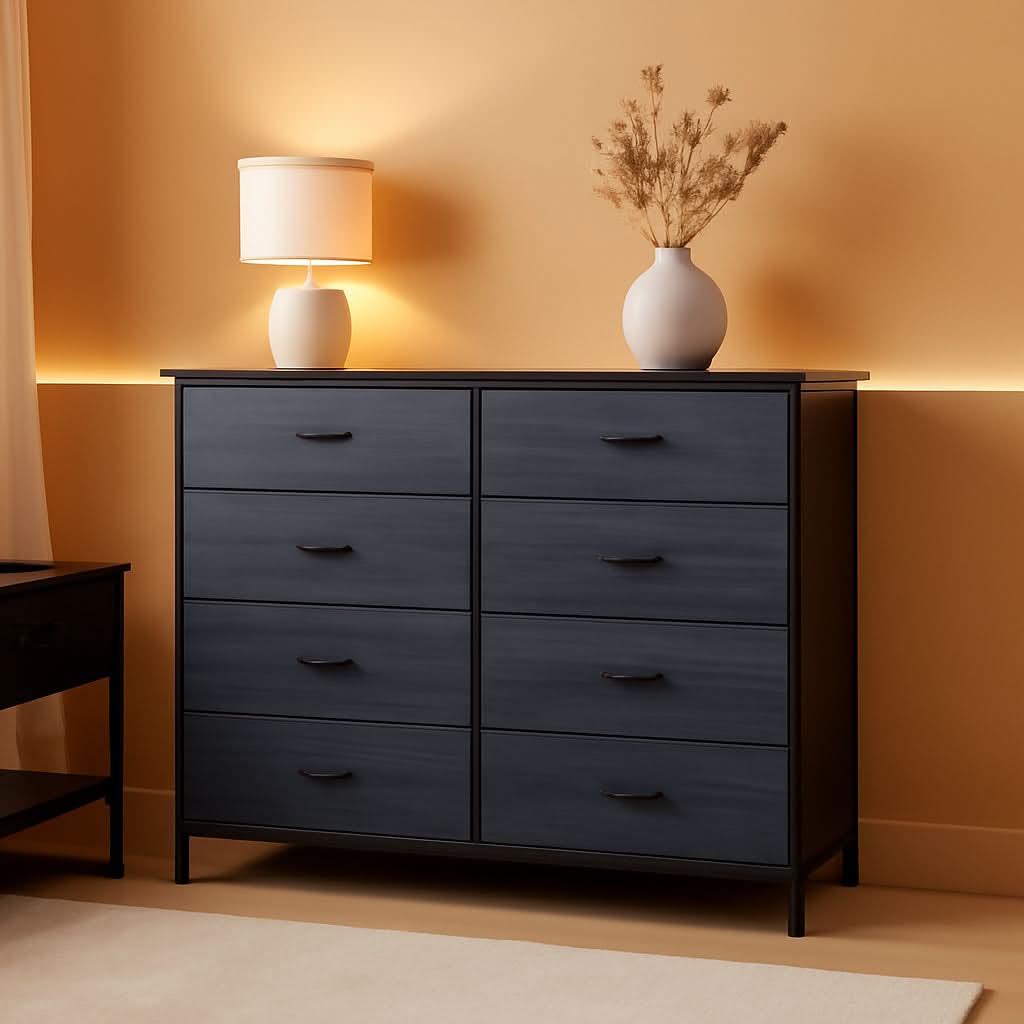 Dresser With 8 Drawers Fabric Storage Tower Steel Frame