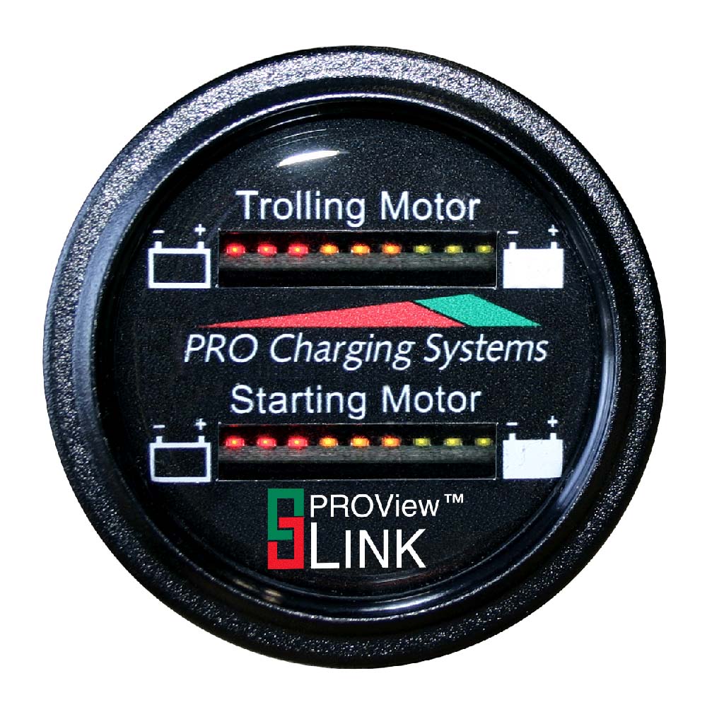 Dual Pro Battery Fuel Gauge - Marine Dual Read Battery Monitor - 12V/36V System - 15'