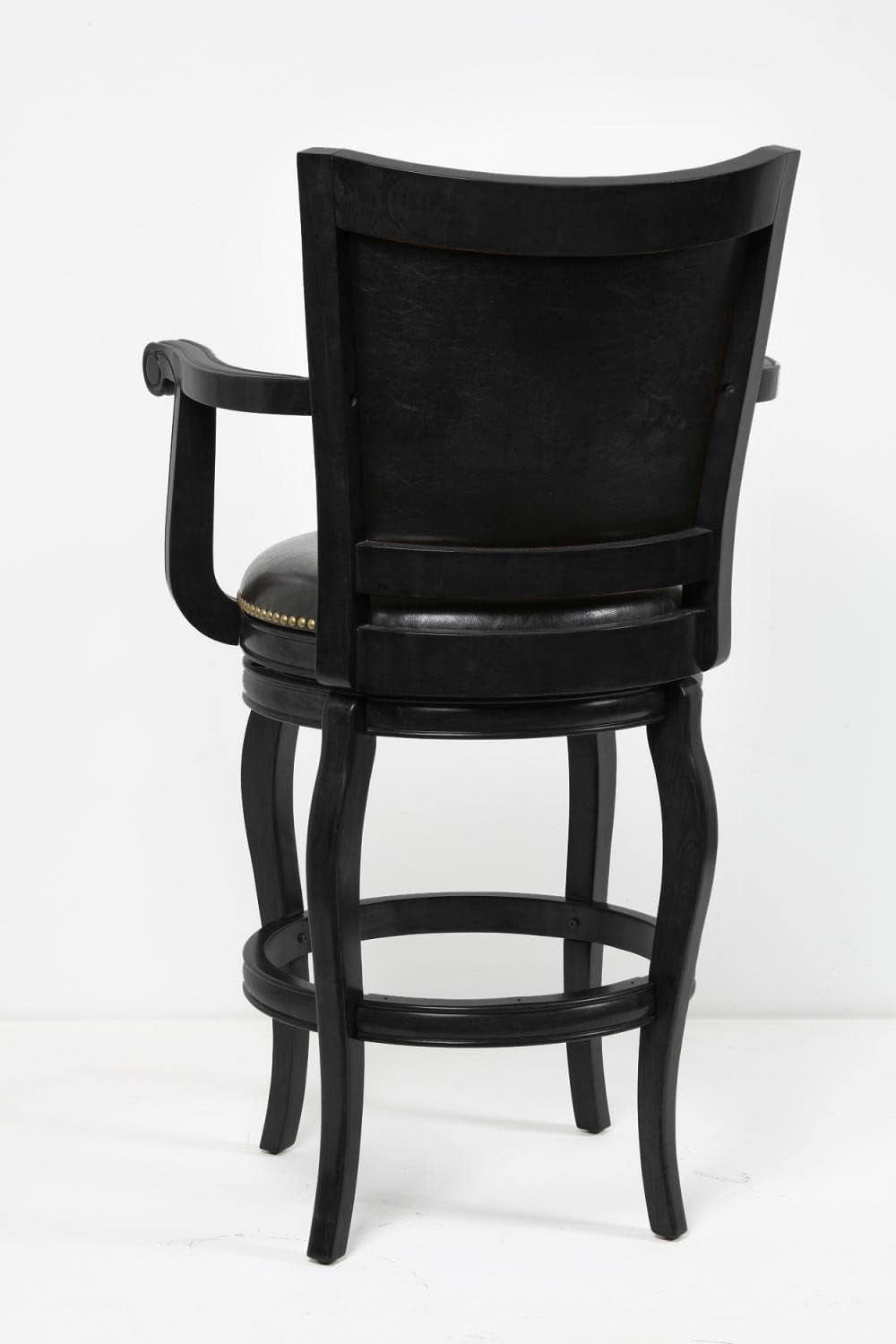 Durable 29-Inch Black Bar Stool With Swivel Seat