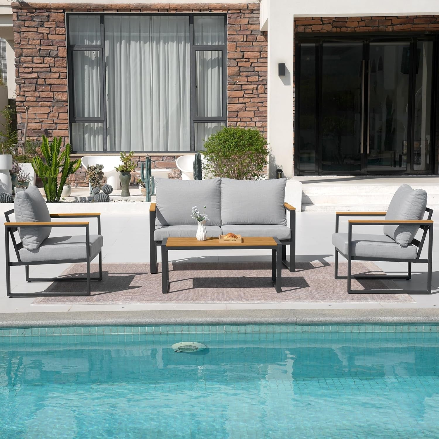 Durable Four Piece Outdoor Patio Furniture Set Upgrade