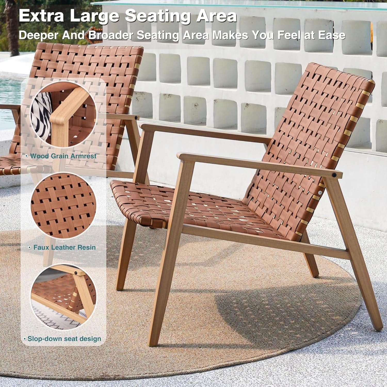 Durable Outdoor Chairs Set for Patio and Garden