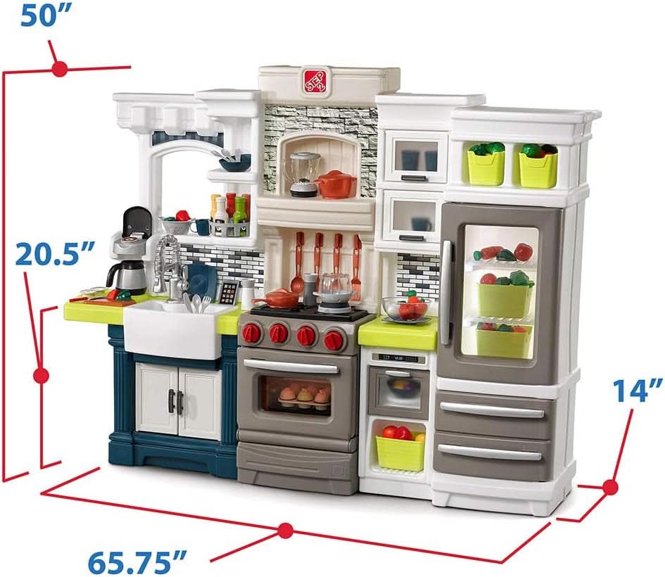 Durable Plastic Kids Kitchen Playset Bright Lights
