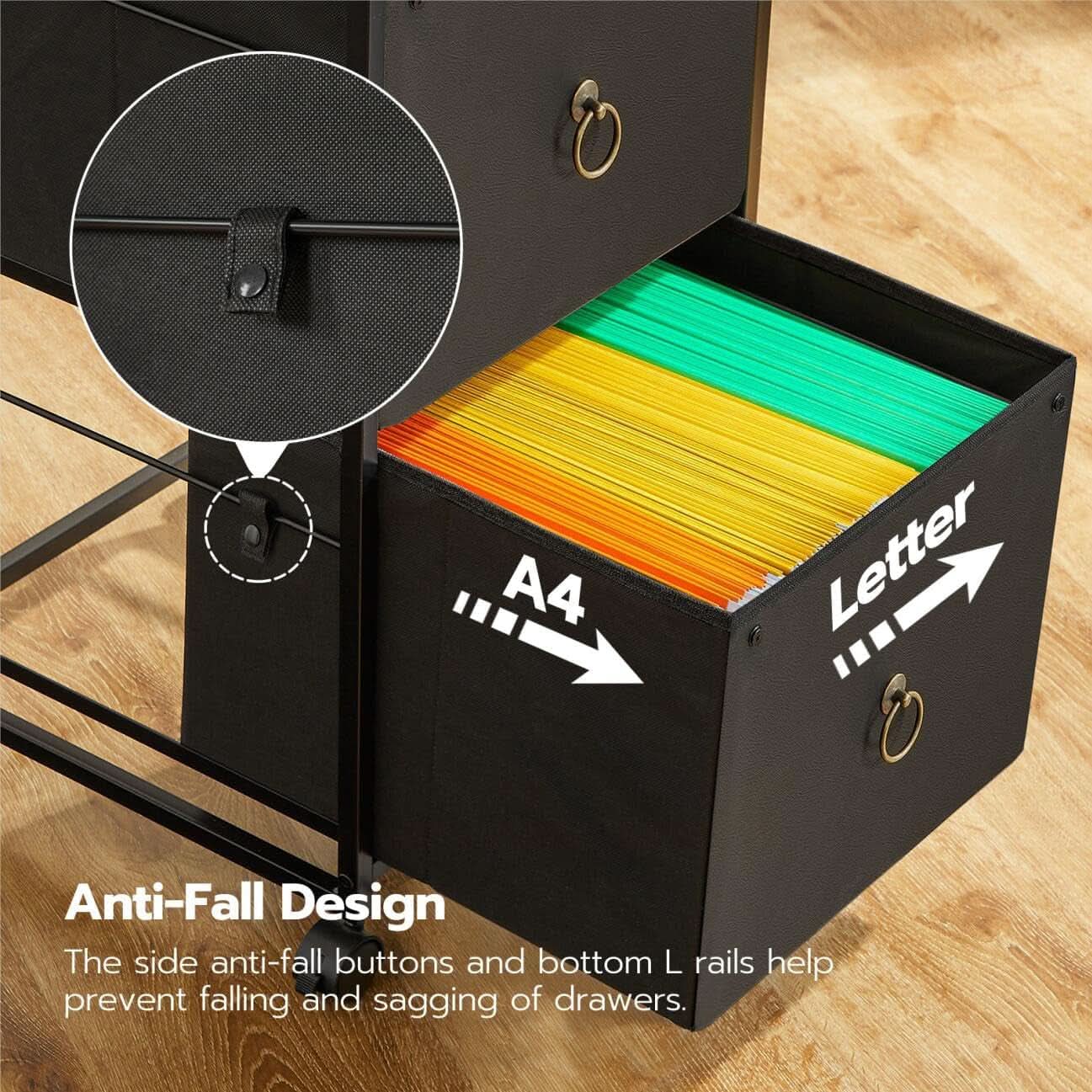 Durable Rolling File Cabinet With Printer Stand 2 Drawer