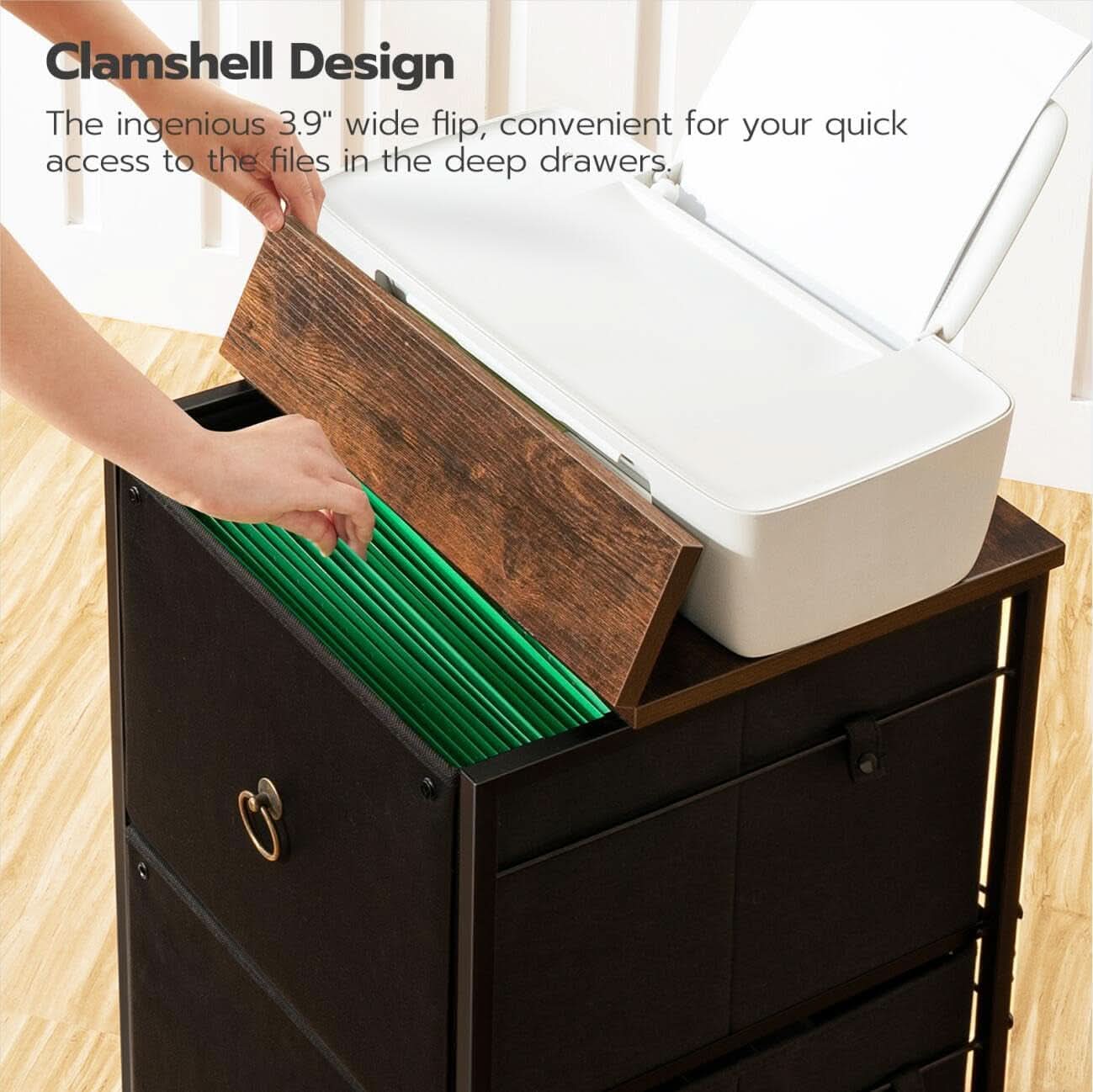 Durable Rolling File Cabinet With Printer Stand 2 Drawer