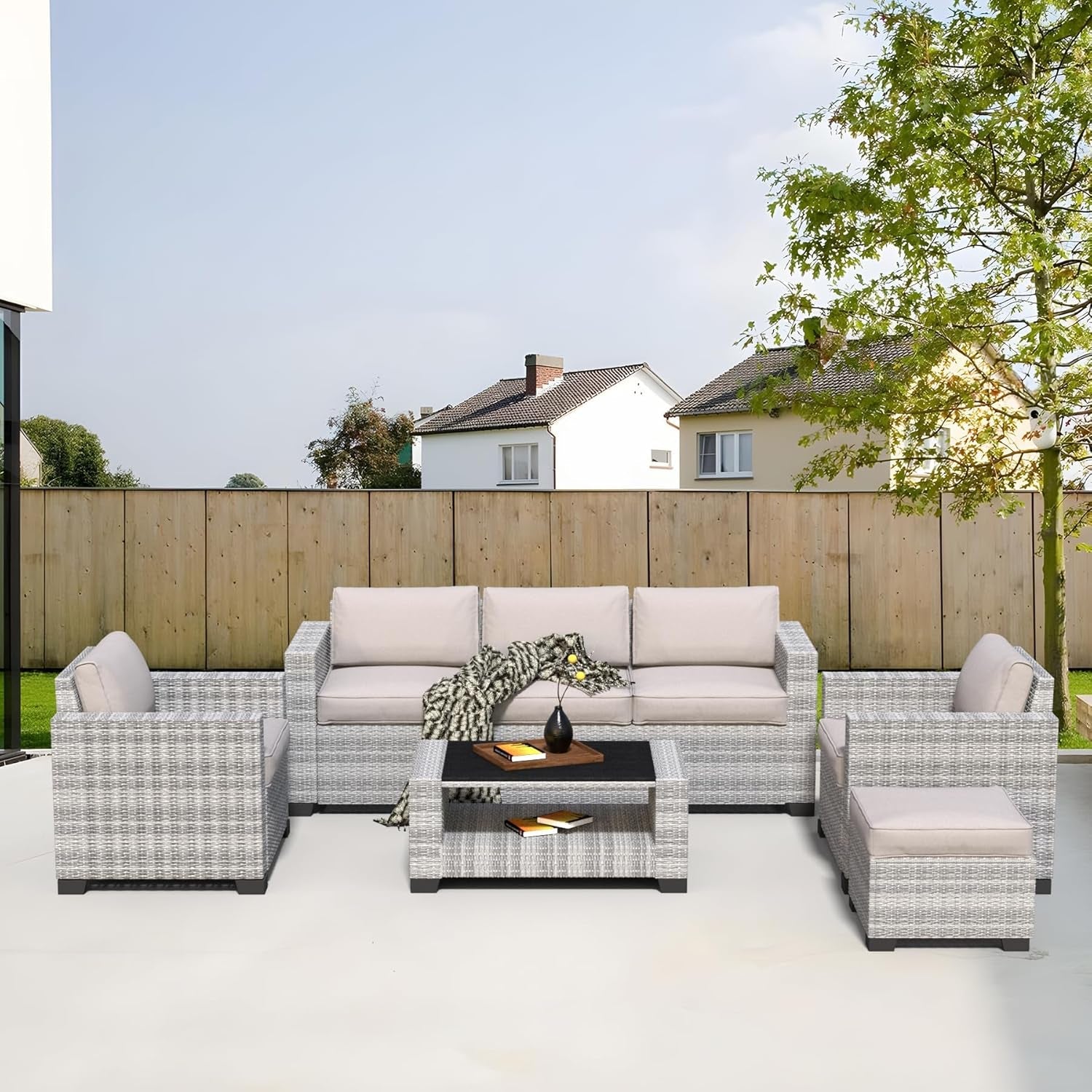 Durable Seven Piece Outdoor Sectional Patio Furniture Set