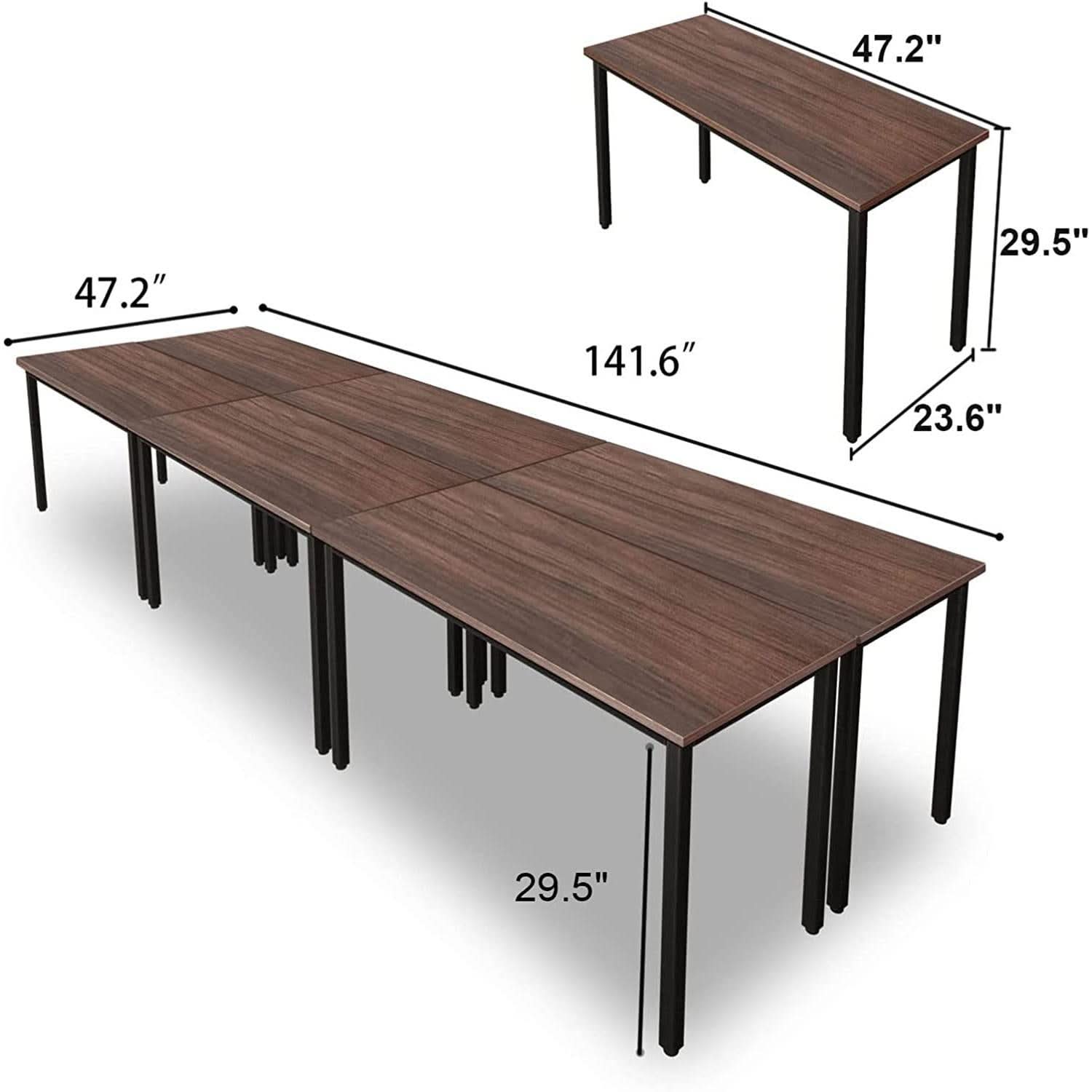 Durable Walnut Brown Conference Table For 14 Seats