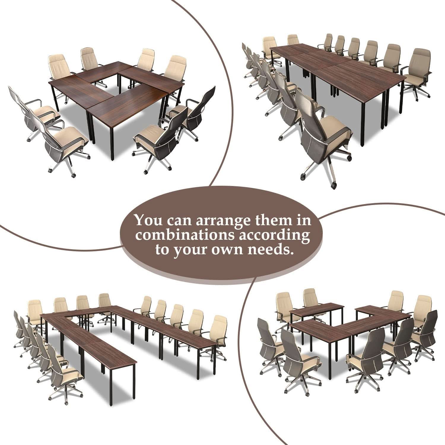 Durable Walnut Brown Conference Table For 14 Seats