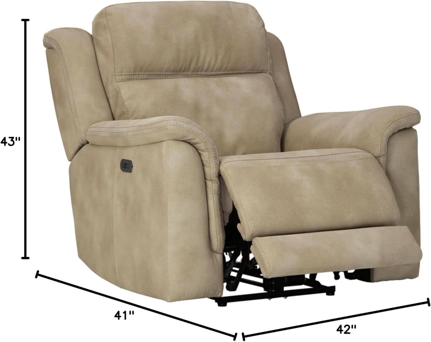 Durapella Power Recliner With Adjustable Headrest Beige