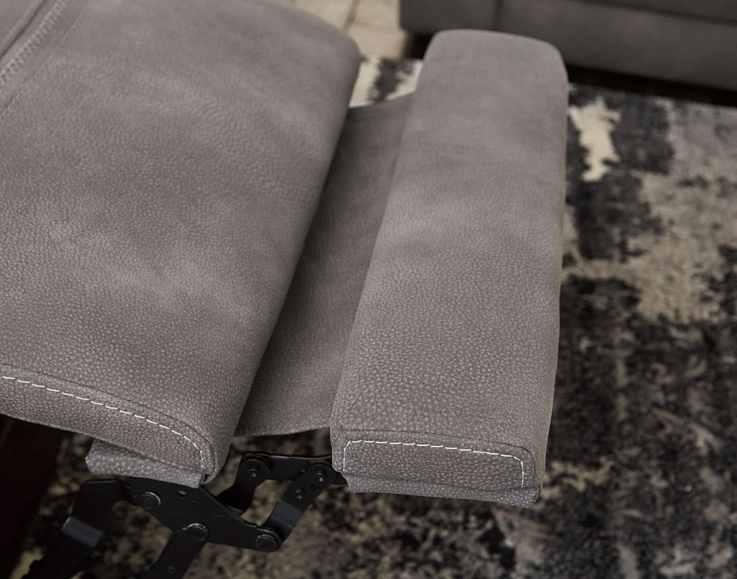 Durapella Power Recliner With Adjustable Headrest Gray