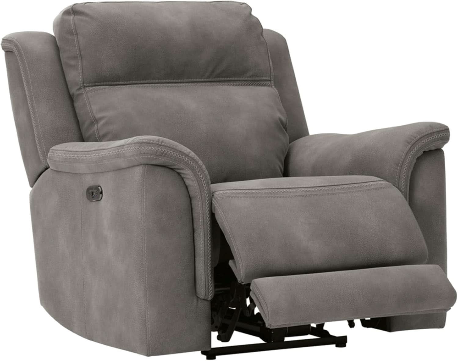 Durapella Power Recliner With Adjustable Headrest Gray