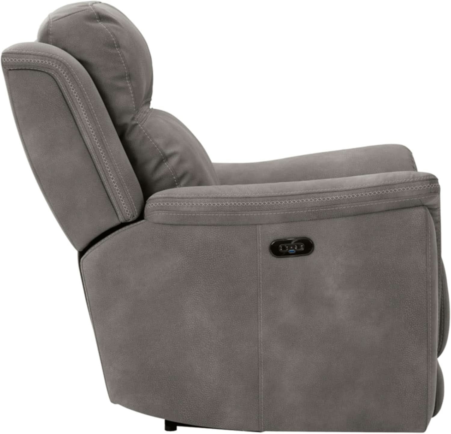 Durapella Power Recliner With Adjustable Headrest Gray