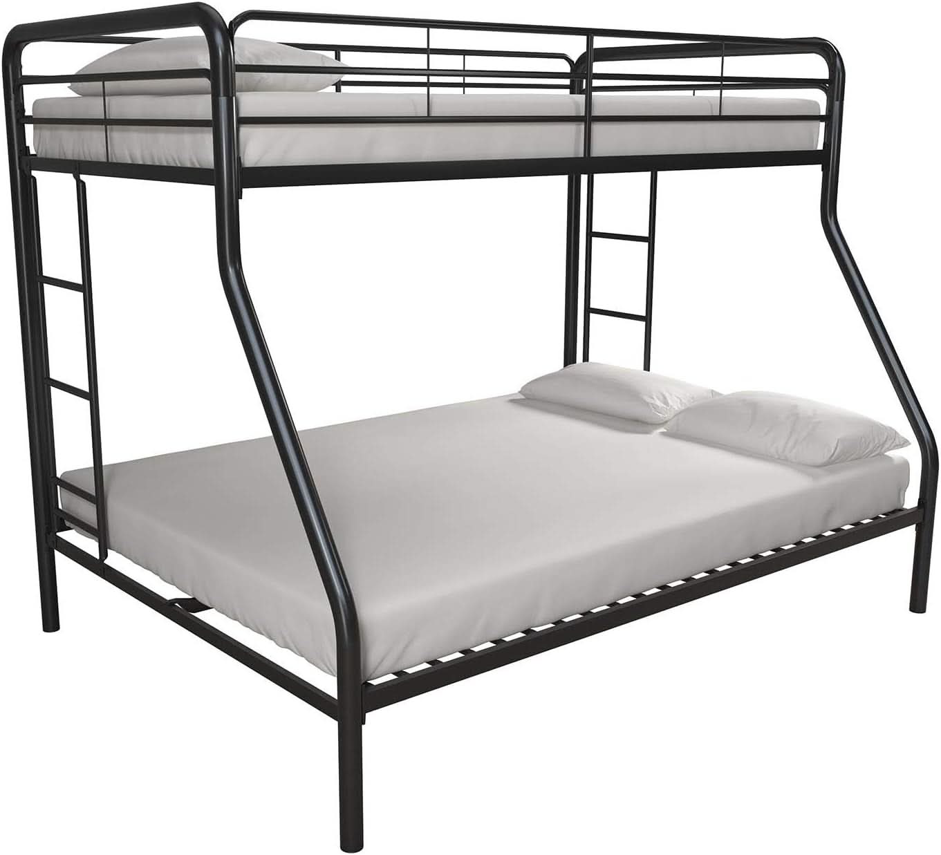 Dusty Metal Bunk Bed Frame Twin Over Full Black Finish
