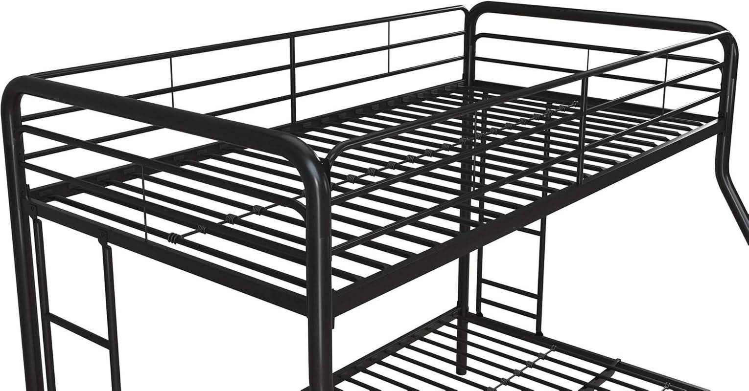 Dusty Metal Bunk Bed Frame Twin Over Full Black Finish