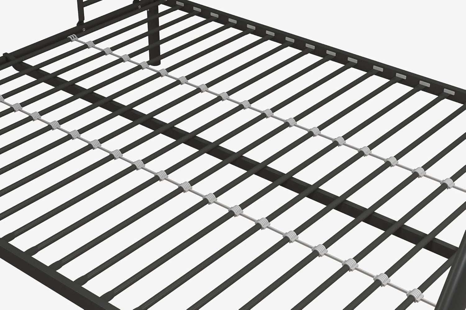 Dusty Metal Bunk Bed Frame Twin Over Full Black Finish
