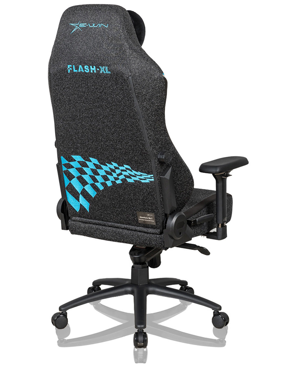 E-WIN Flash XL Size Upgraded Series Soft-Weave Fabric Ergonomic Computer Gaming Office Chair with Pillows-FLJ-XL-REV